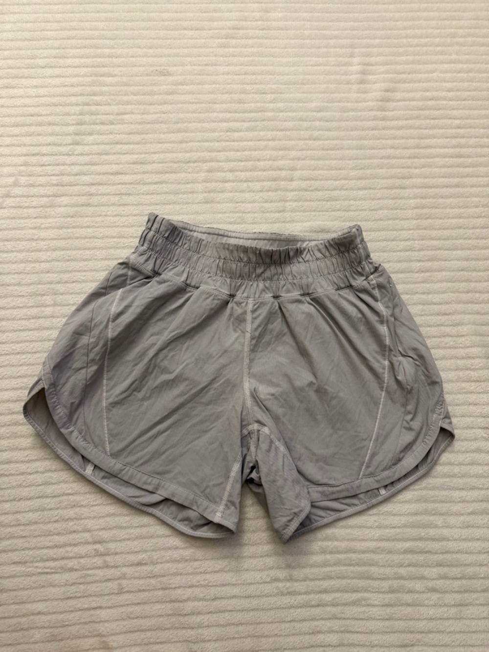 lululemon athletica Women’s Athletic Running Shorts — Light Gray